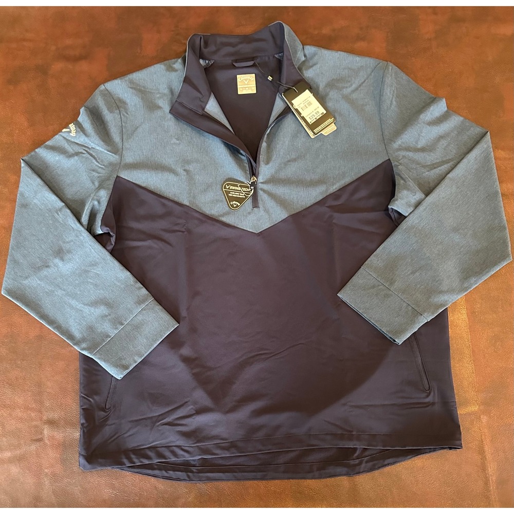 Callaway Weather Series Golf Pullover Mens XL Navy Blue Swing Tech 1/4 Zip NWT